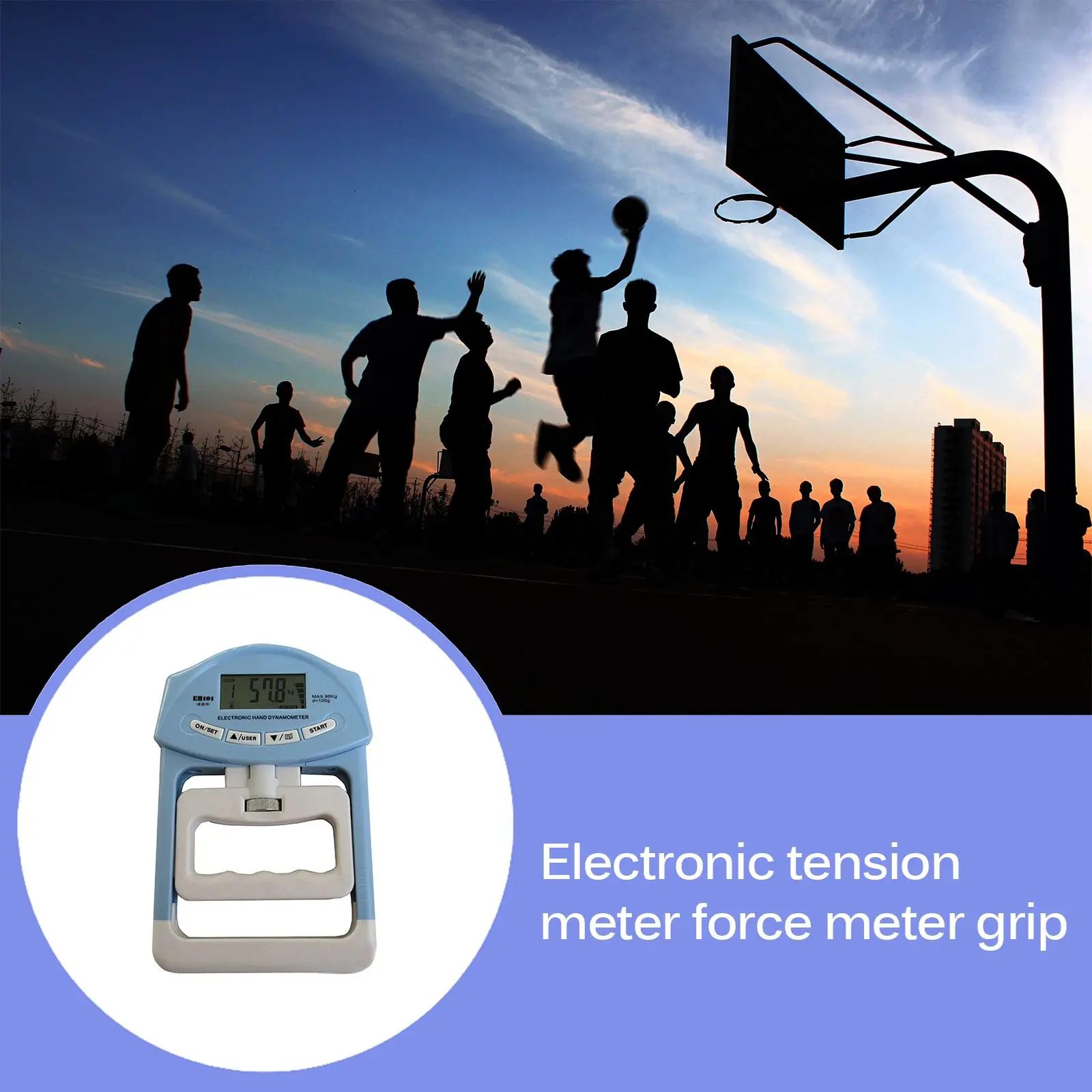 

Electronic Grip Strength Meter Digital Grip Strength Tester For Physical Fitness Test Rehabilitation Training Sport Adjustable