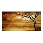 Современное художественное изображение Mintura большого размера для украшения дома, пейзаж, масляная живопись на холсте, абстрактные настенные картины с деревом ручной работы