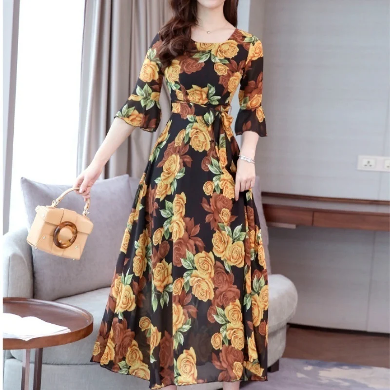 

Fashion Slim Fit Beach Skirt Printed Plus Size Dress Long Ladies Dress Dress Summer 2021