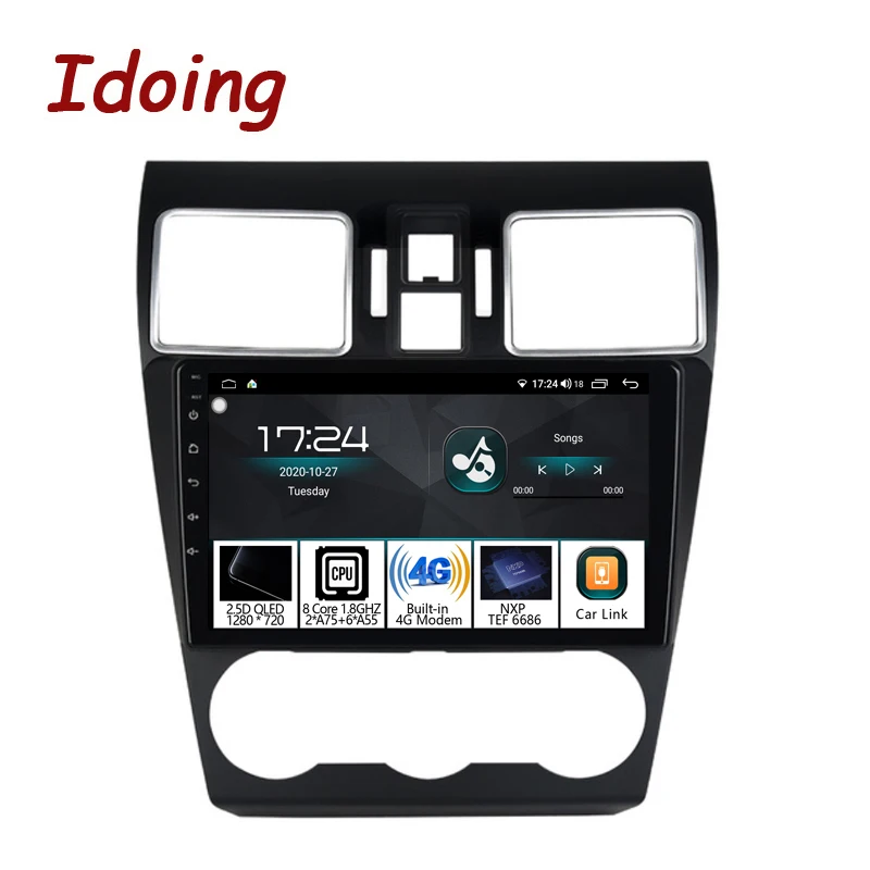 Idoing 9 &quot2.5D QLED автомобильный Android радио GPS мультимедийный плеер головное