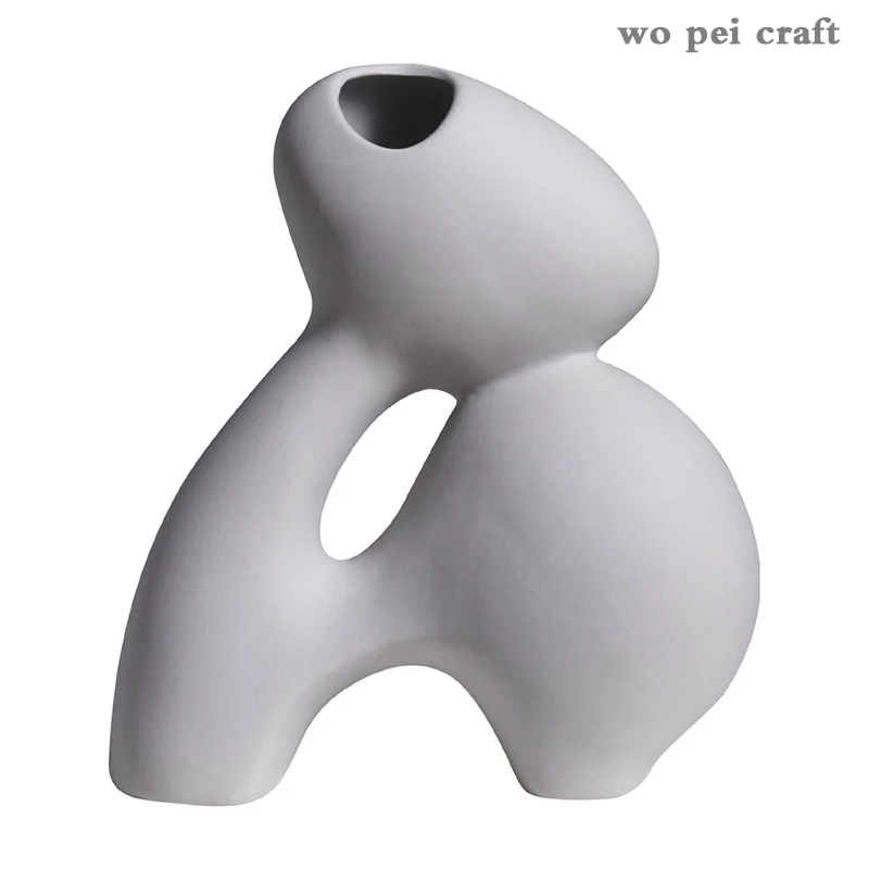 

Creativity Abstract Flowers Vase White Porcelain Flower Pots Decorative Ceramic Vases Flower Arrangement Nordic Decoration Home