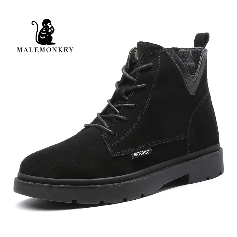 Женские замшевые ботинки на шнуровке черные повседневные ботильоны из коровьей