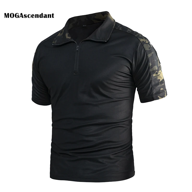 

Men's Summer Polo Shirts Short Sleeve Quick Dry Army Tactical Polo Shirt Lightweight Airsoft Military Work Hike Polos Clothing