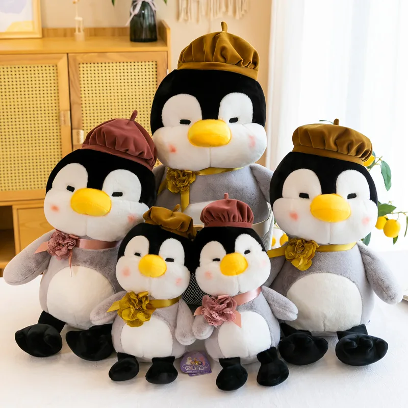 

Free ship 30/45/60cm painter penguin plush poy pute simulation dolls for children christmas birthday gift cute soft stuffed toys