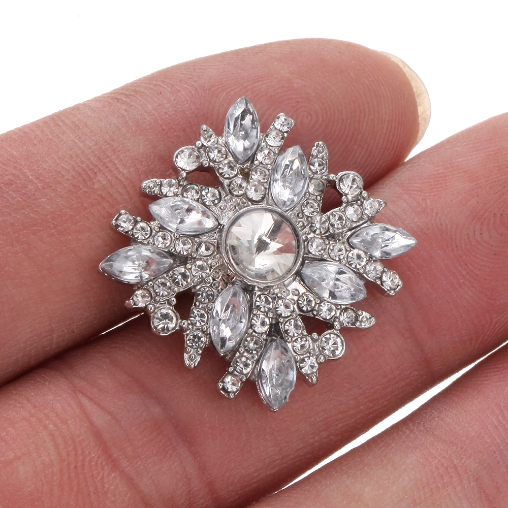 10 шт./лот новинка 18 мм металлическая кнопка со стразами ювелирное изделие