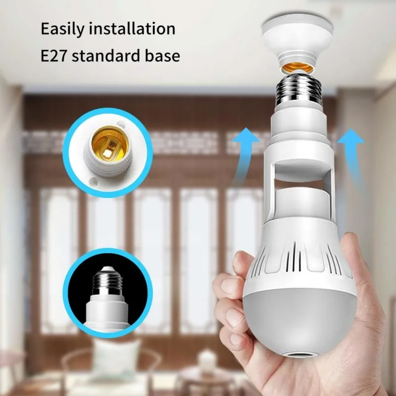 

1080P Panoramic Camera 360 Degree Wireless Video Surveillance Camera Home Security WiFi Cam Lamp Remote APP Controlled