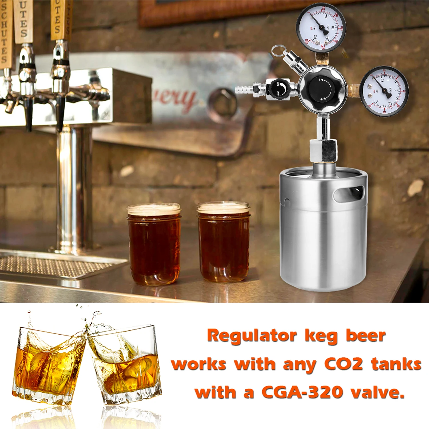 CGA320 пивной резервуар CO2 Регулятор безопасности регулируемый клапан сброса