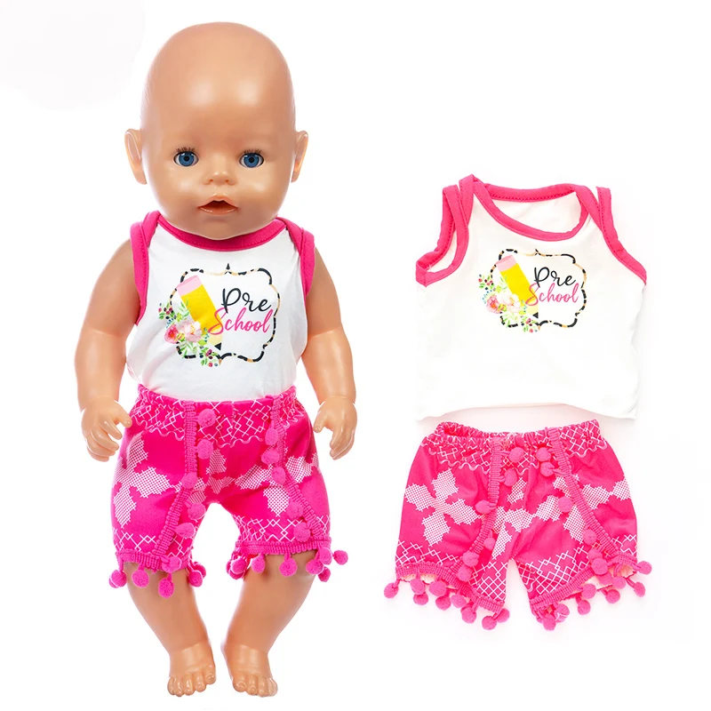 

2021 New Baby New Born Fit 18 inch 43cm Doll Clothes Accessories Purple Pink Down Jacket Clothes For Baby Birthday Gift