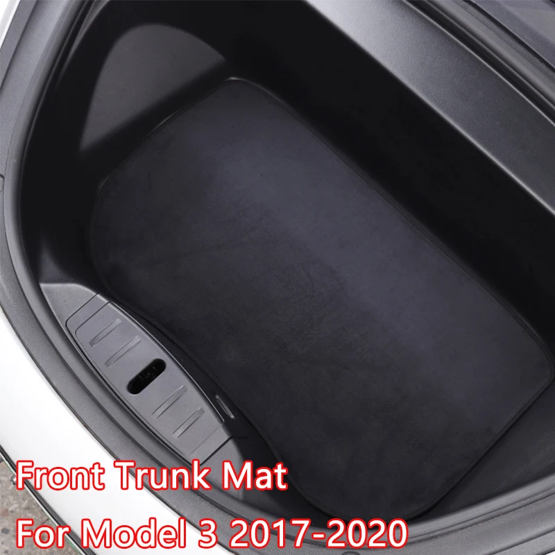 

Car Accessories Mat Soft Flannel Front Trunk Mat Waterproof Rear Cargo Tray Trunk Protective Pads For Tesla Model 3 2017-2021