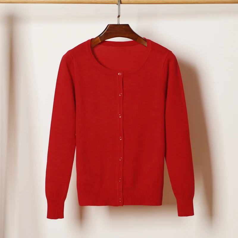 Весенне-осеннее женское трикотажное повседневное пальто с круглым вырезом