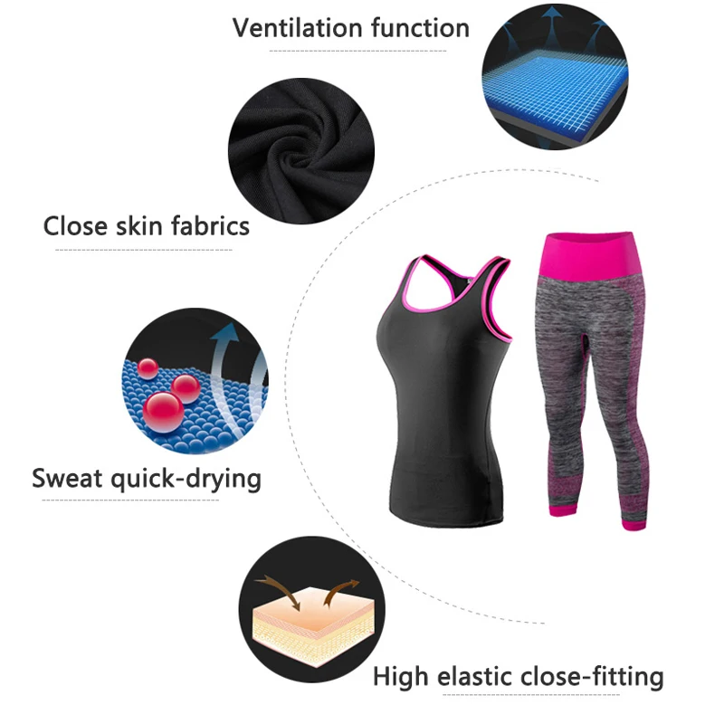 Хит женский набор для бега жилет + штаны спортивный костюм фитнеса трико топ