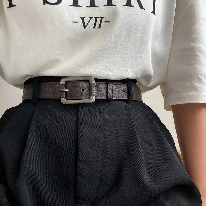 Пояс для женщин и девушек пояс джинсов новый черный студенческий декор простые