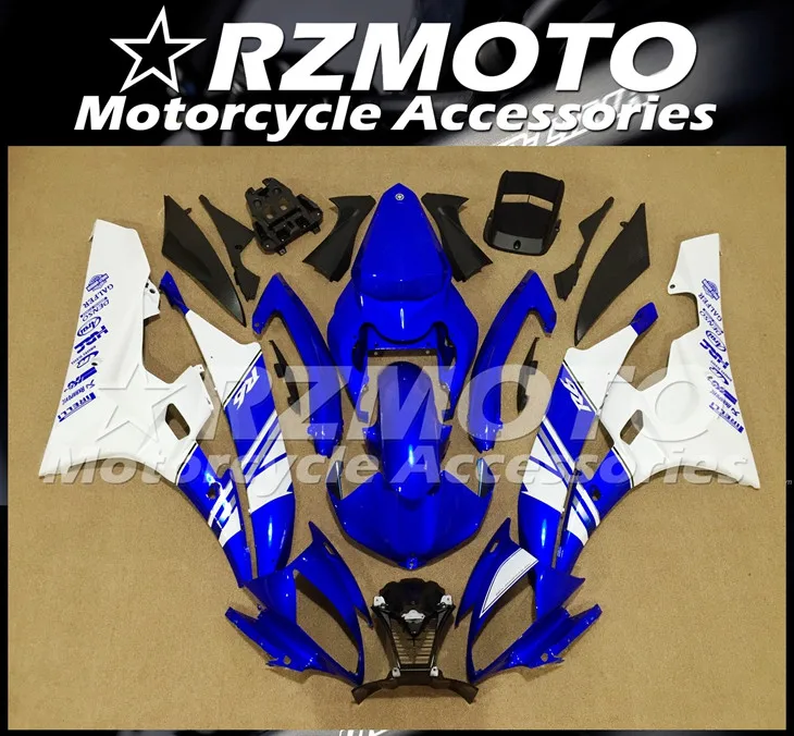 

Injection Mold New ABS whole Motorcycle Fairings kit Fit for YZF-R6 R6 2006 2007 06 07 Bodywork set blue white Cool