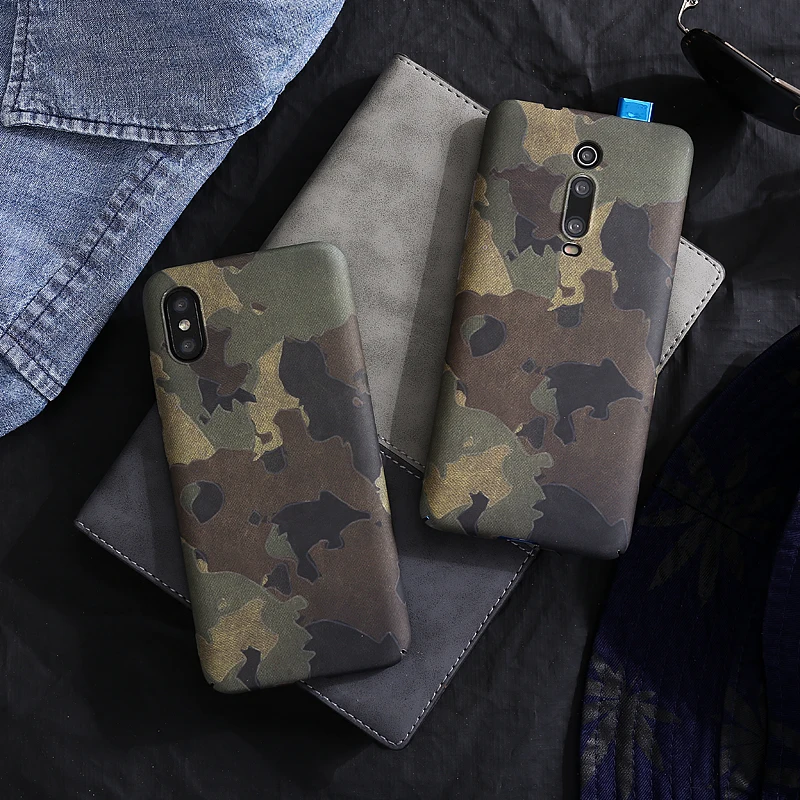 Ретро Камуфляжный пластиковый жесткий чехол для xiaomi MI10 MI9 MI8 MIX3 mi10pro K20 PRO 9T