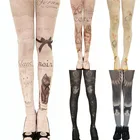 Колготки женские в стиле Харадзюку, тату Кот с котами, модные колготки, вечерние штаны, колготки для женщин, Лолита