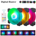 Вентилятор GH RGB, 120 мм, светодиодный корпус для ПК, тихий пульт дистанционного управления ARGB 5 В, 3 контакта, AuraSync, для Intel, AMD, радиатор, чехол для ПК