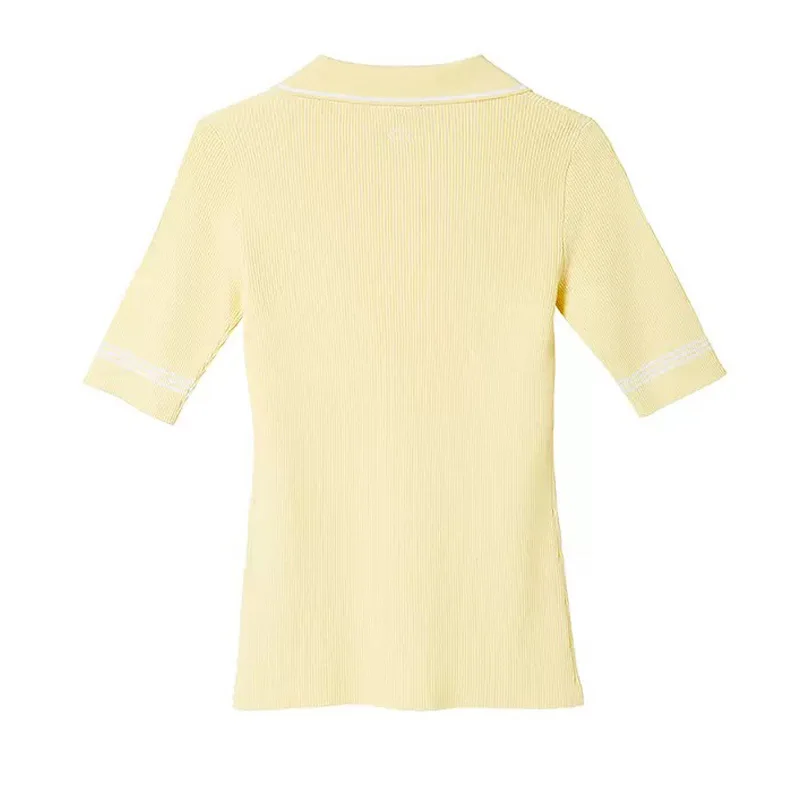 

Golf women's five-point sleeve shirt ice silk knit shirt knitted shirt high elastic significant figure elegant