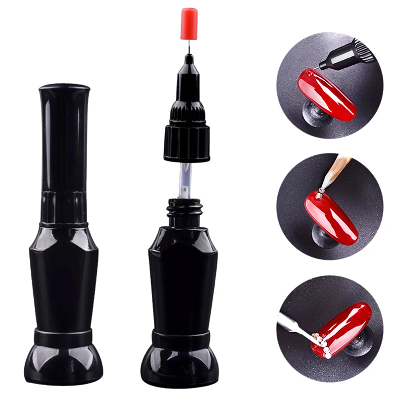 Накладные ногти прозрачный точечный сверлильный гель с фотонаклейкой дизайн