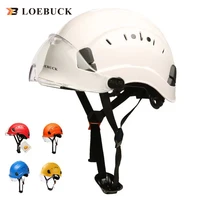 loebuck safety helmet with goggles construction hard hat high quality abs protective helmets work cap for working climbing ridin