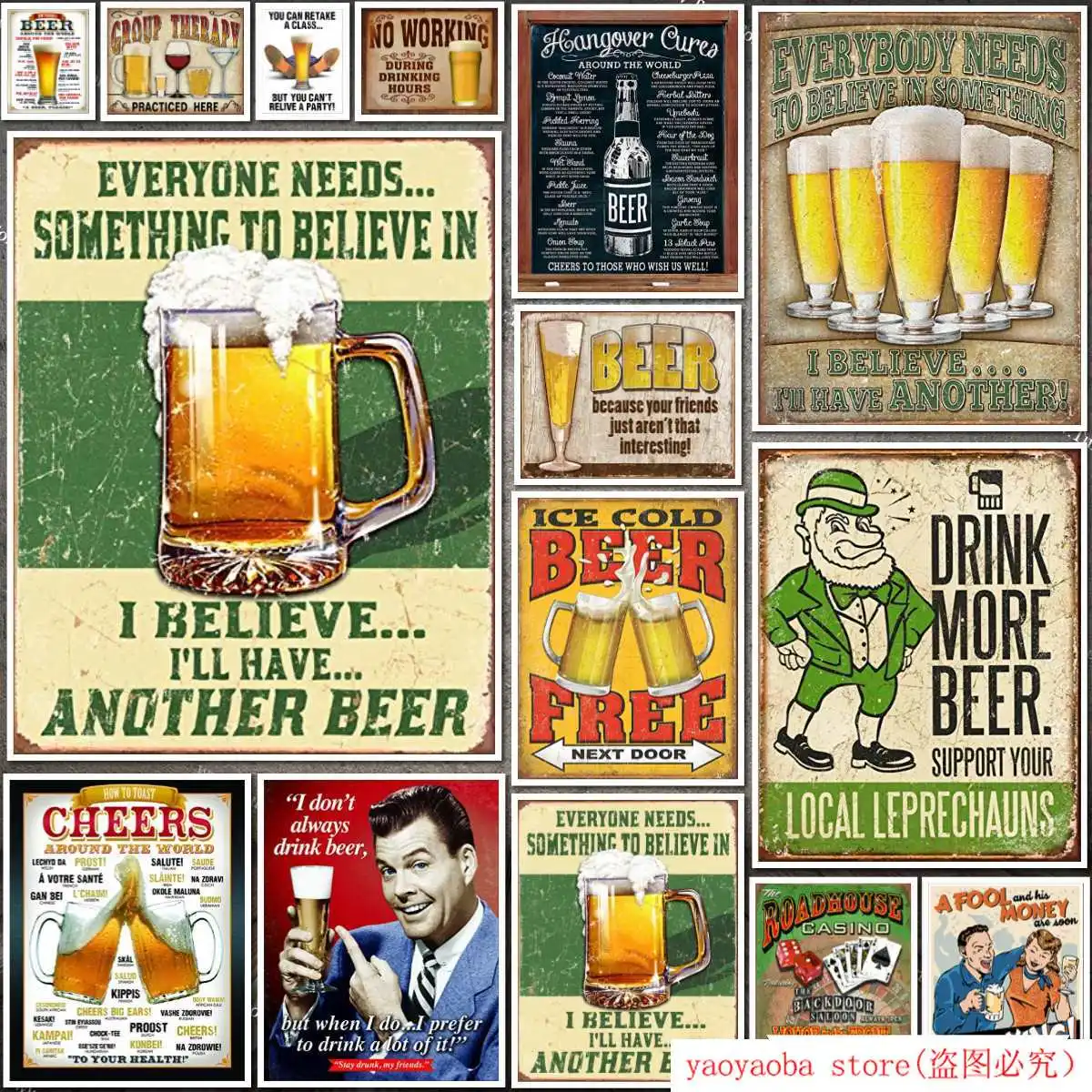 

Desperate Enterprises I Believe I'll Have Another Beer Tin Sign Metal Painting Tin Sign Wall Decor Board Retro Pub & Bar Tin