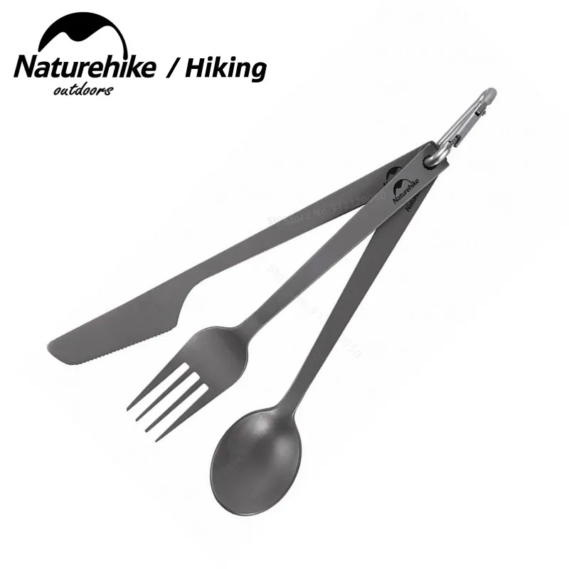 

Naturehike Titanium 3In1 Food Tableware Cutlery Knife Fork Spoon Camping Hiking Picnic Ultralight Outdoor Portable High Strength