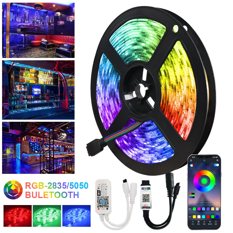 

DC 12V 2835SMD Wifi Tape Diode Bedroom Decoration luces Led Light Bluetooth RGB LED Strip Lights 5050 Waterproof Flexible Ribbon