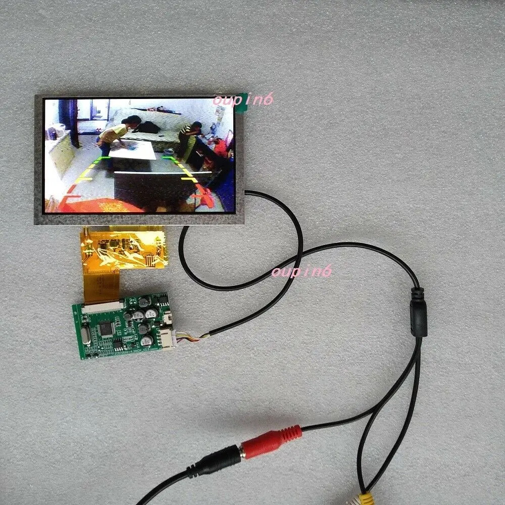 2AV LCD controller board kit + 5" panel 800X480 Display car Screen Reversing