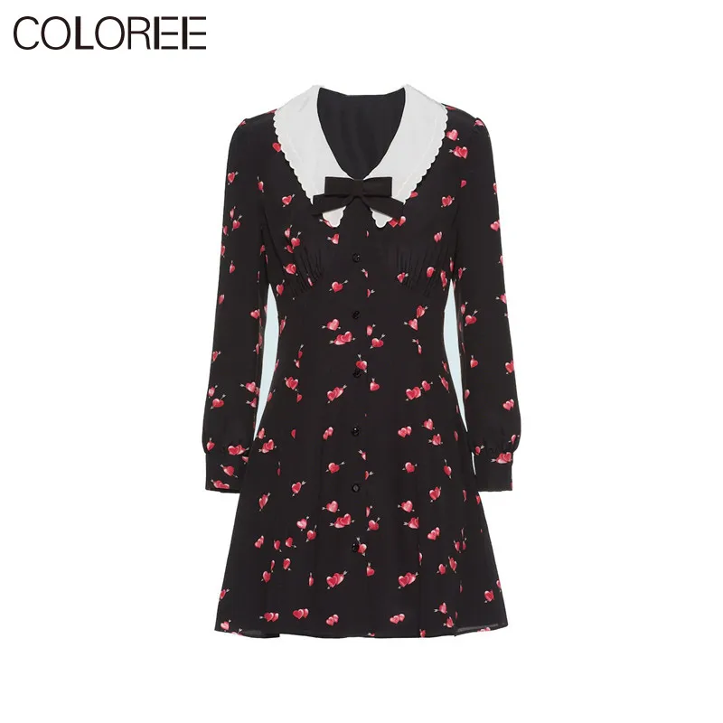

Runway Designer Fashion women Dress 2021 High Quality Summer Black Flower Print Casual Elegant Dress