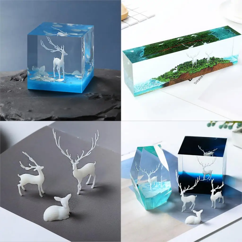 

Силиконовая форма «сделай сам» в виде 3D оленя, Рождественская Подставка для ювелирных изделий, мягкая форма, форма для смолы, товары для рук...