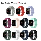 Ремешок силиконовый для Apple Watch Band 6 45 мм 42 мм 40 мм 38 мм, резиновый смарт-браслет для IWatch Band Series 7 SE 5 4 3 2 Se