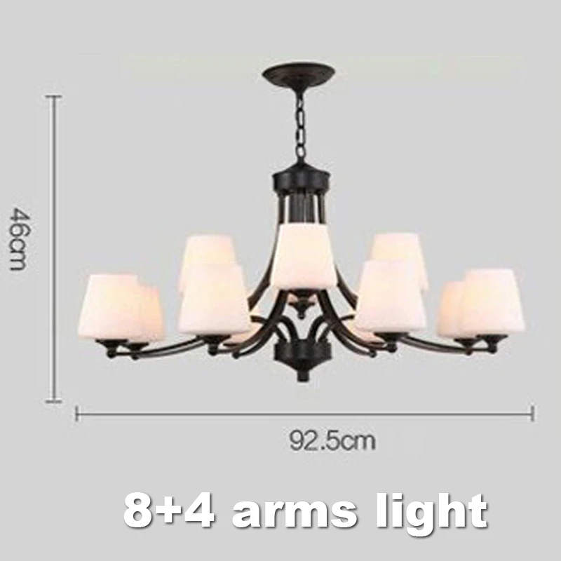 

Europe America country village Glass Iron chandelier light lamp ancient retro vintage 3 5 6 8 arms lights chain hanging light