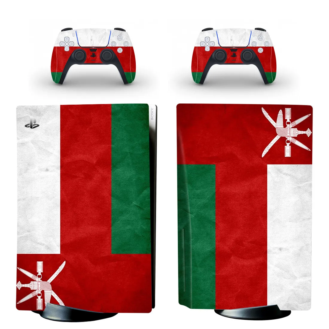 

Oman National Flag PS5 Disc Skin Sticker Cover for Playstation 5 Console & 2 Controllers Decal Vinyl Protective Disk Skins