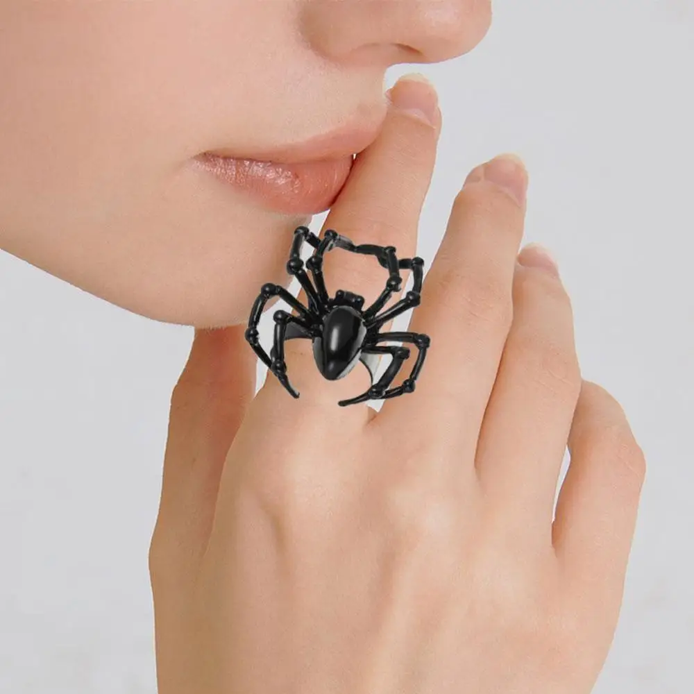 

Halloween Spider Ring Neo Gothic Simulation Spider Toy Ring Style Spoof Punk Halloween Tricky Accessories Y8X1
