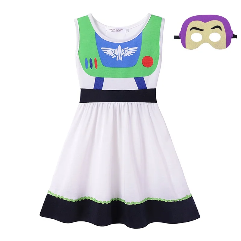 Buzz Dress 01 Mask VOGUEON Toy Story 4 Woody Bo платье-пачка с маской для девочек Forky Buzz Lightyear Jessie нарядное платье костюм на Хэллоуин - Цвет: Buzz Dress 01 Mask