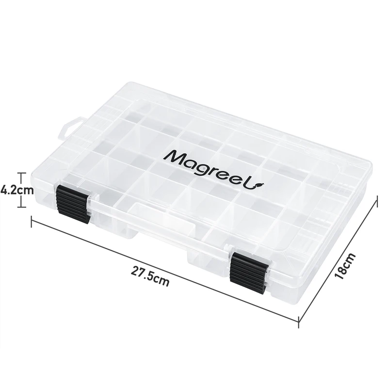 18 squares(3PCS) Magreel 3 упаковки коробка для рыболовных снастей прозрачные коробки для рыб с регулируемыми разделителями сумки для рыболовных снастей 3600 3700 коробки для снастей - Цвет: 18 squares(3PCS)