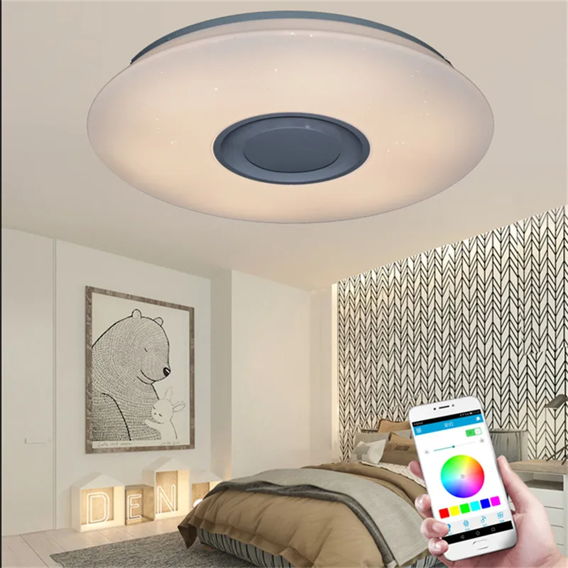 Smart APP+ пульт дистанционного управления светодиодный Bluetooth динамик Lound Динамик плеер с RGB затемненный потолочный светильник панельная лампа для детской спальни