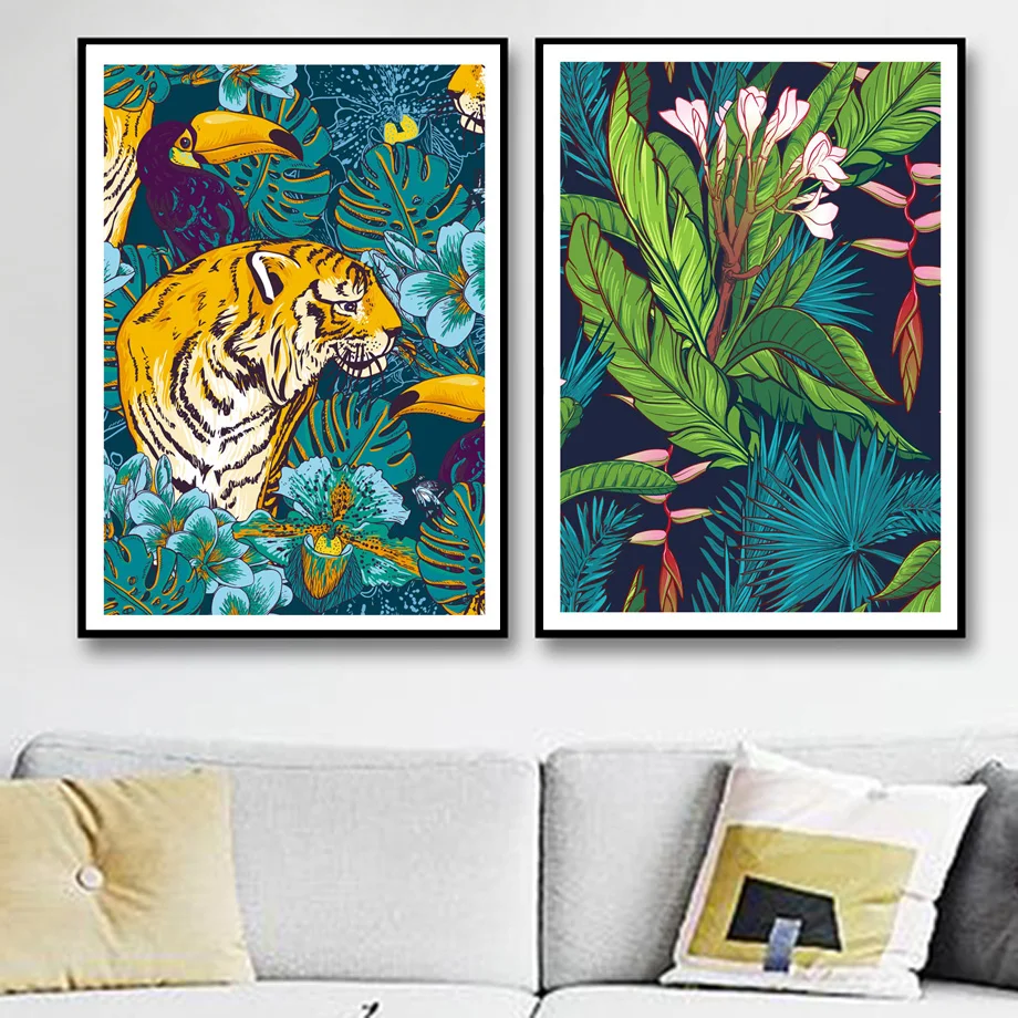 5D алмазная живопись тигр Фламинго Леопард Зебра монстера вышивка настенное