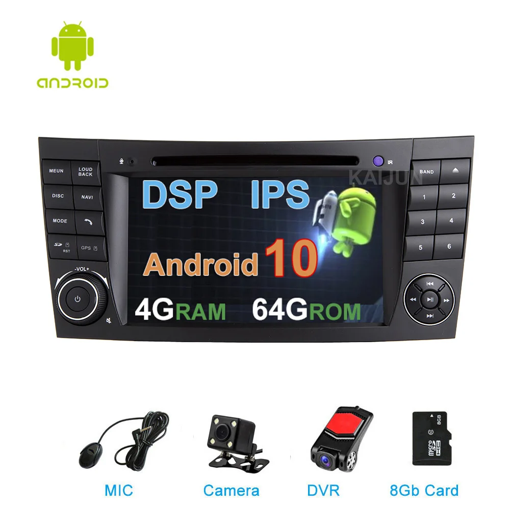 DSP ips 64G Автомобильный DVD стерео Мультимедиа Радио Android 10 для Mercedes Benz e-класс W211 E200 E220 E300 E350 E240 E270 E280 W219