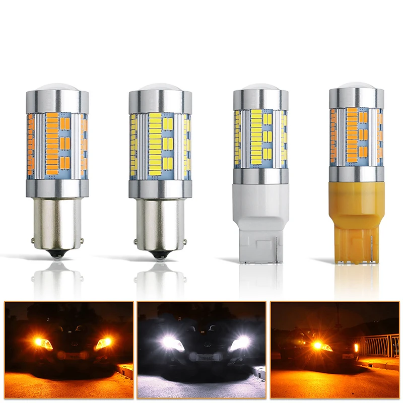 1x 20W 1156 BAU15S PY21W T20 7440 LED 105 4014 SMD Bulb White Yellow Lamp Car Turn Signal Reverse Light No Hyper Flash | Автомобили и