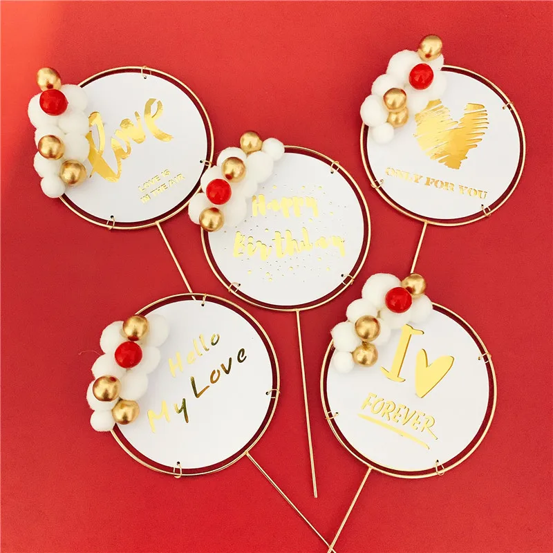 

Cake Decoration Metal Letter LOVE Cake Toppers Pompom Bronzing Ball Cake Decoration for Wedding Valentine`s Day Bridal Shower