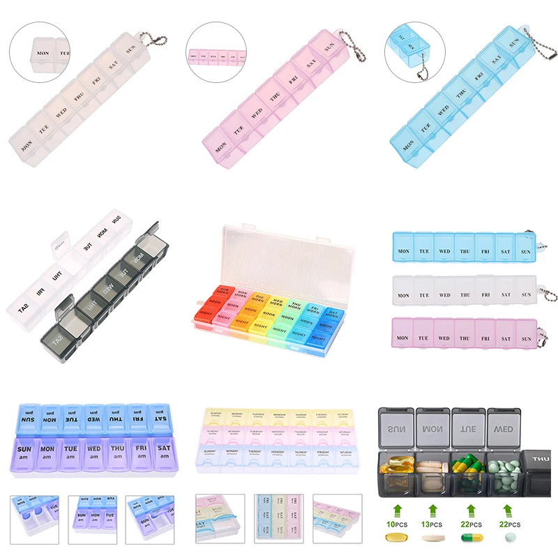 

Контейнер-органайзер для хранения таблеток, 7/14/21/28 дней