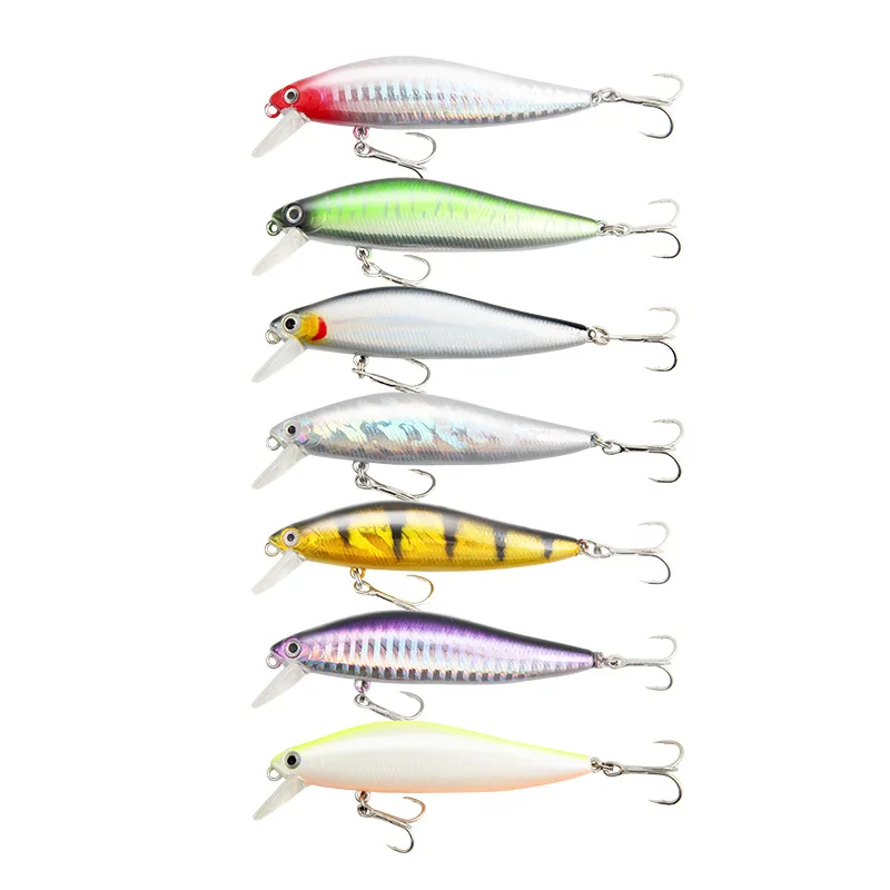 

Silver Body Hard Lure 62/73/90mm 5/7.6/12.5g Perch Fishing Bait Hook 7 Colors Minnow Shaker Quality Professional