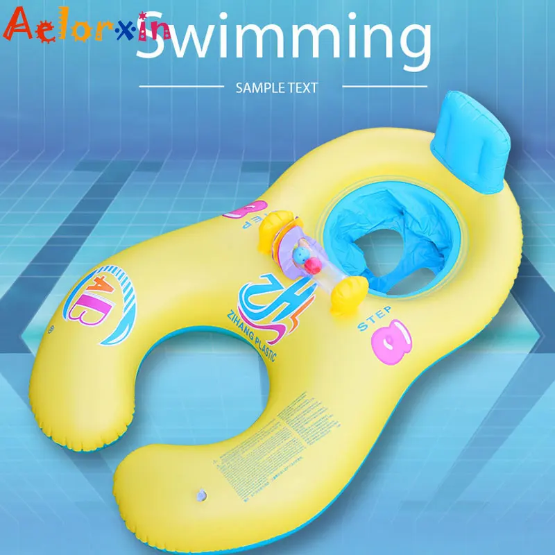Двойной надувной круг для матери и ребенка безопасного плавания бассейна