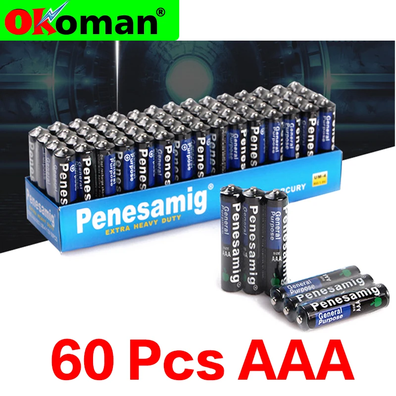 60 шт. батарея AAA 1 5 в углеродные сваи UM4 мощная взрывобезопасная | Электроника