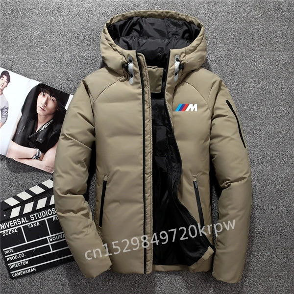 

Мужская зимняя куртка с перьями для bmw, Мужская Камуфляжная парка с капюшоном, Черная Мужская Толстая куртка, сверхлегкая мужская куртка на ...