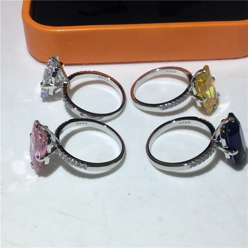 Романтическое кольцо для влюбленных из стерлингового серебра 925 пробы 8ct