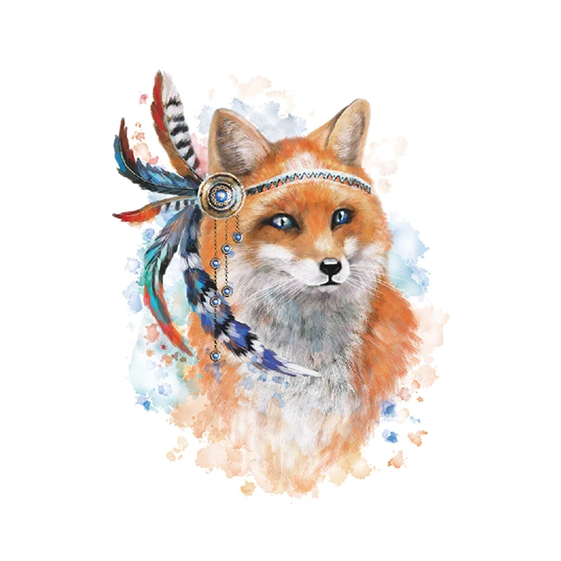 

Большая водостойкая временная татуировка на руку с цветами, перо лисы, окрашенная боди-арт, стойкие мужские и женские Временные татуировки ...