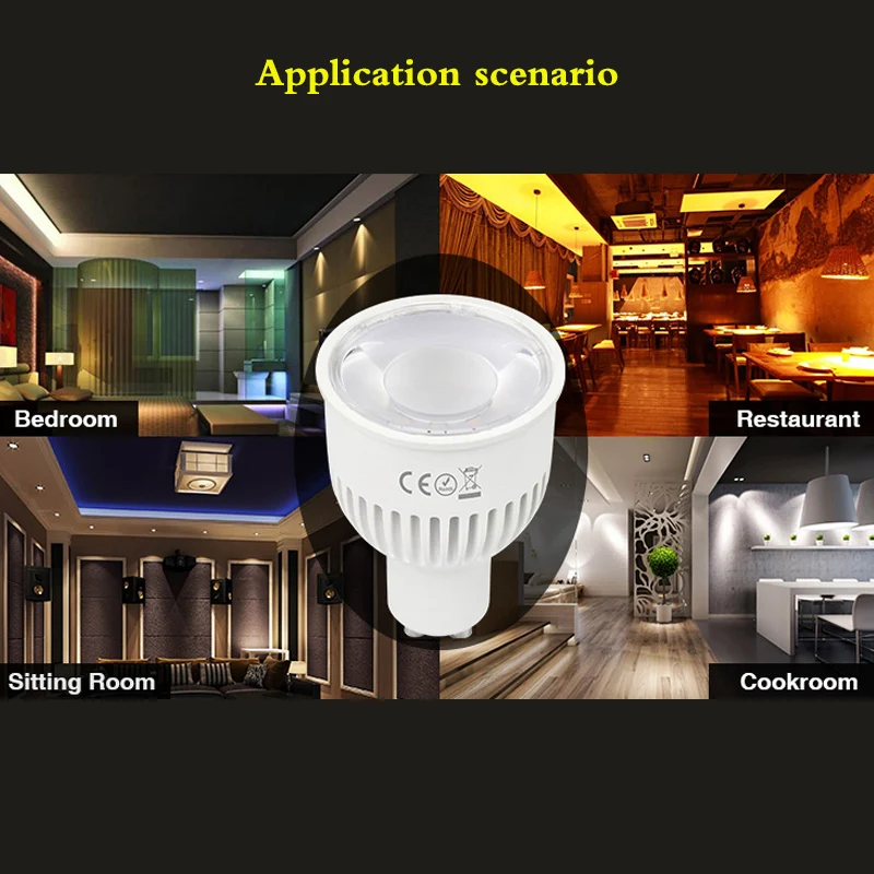 Новый 6W GU10 RGB + CCT Крытый умный Светодиодный прожектор AC100 ~ 240V Цветовая температура