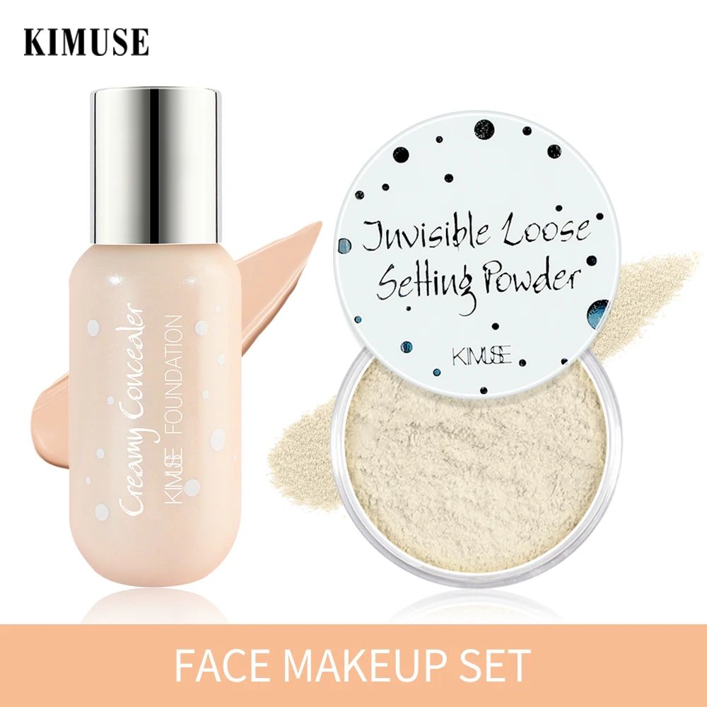 KIMUSE 2 шт набор для макияжа 24H Pro Matte Жидкий тональный крем полный Чехол корректор