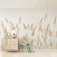 nordic style reed plant wallpaper modern living room bedroom home decor self adhesive waterproof 3d wall sticker papel de parede